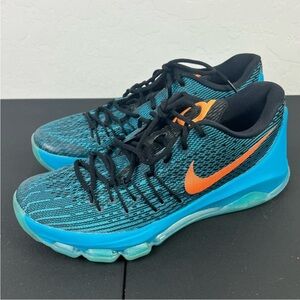 Nike KD 8 “OKC Home” Kevin Durant Men’s 8.5 Blue Orange Flyweave Basketball Shoe